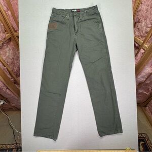 Wrangler Riggs Workwear Pants Men’s 34x36 Olive Green Cotton Work Utility cargo